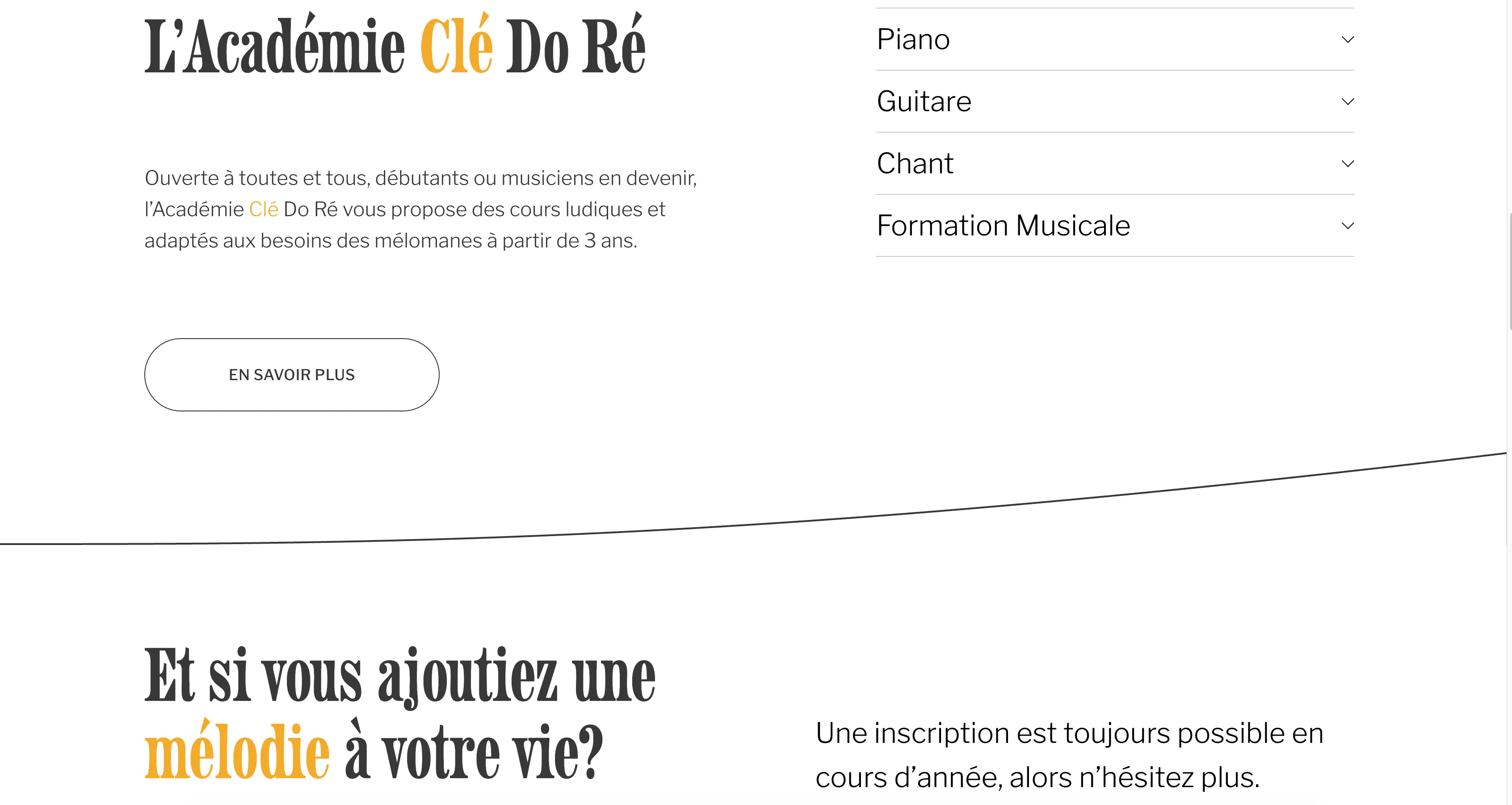 Académie Clé Do Ré melody section