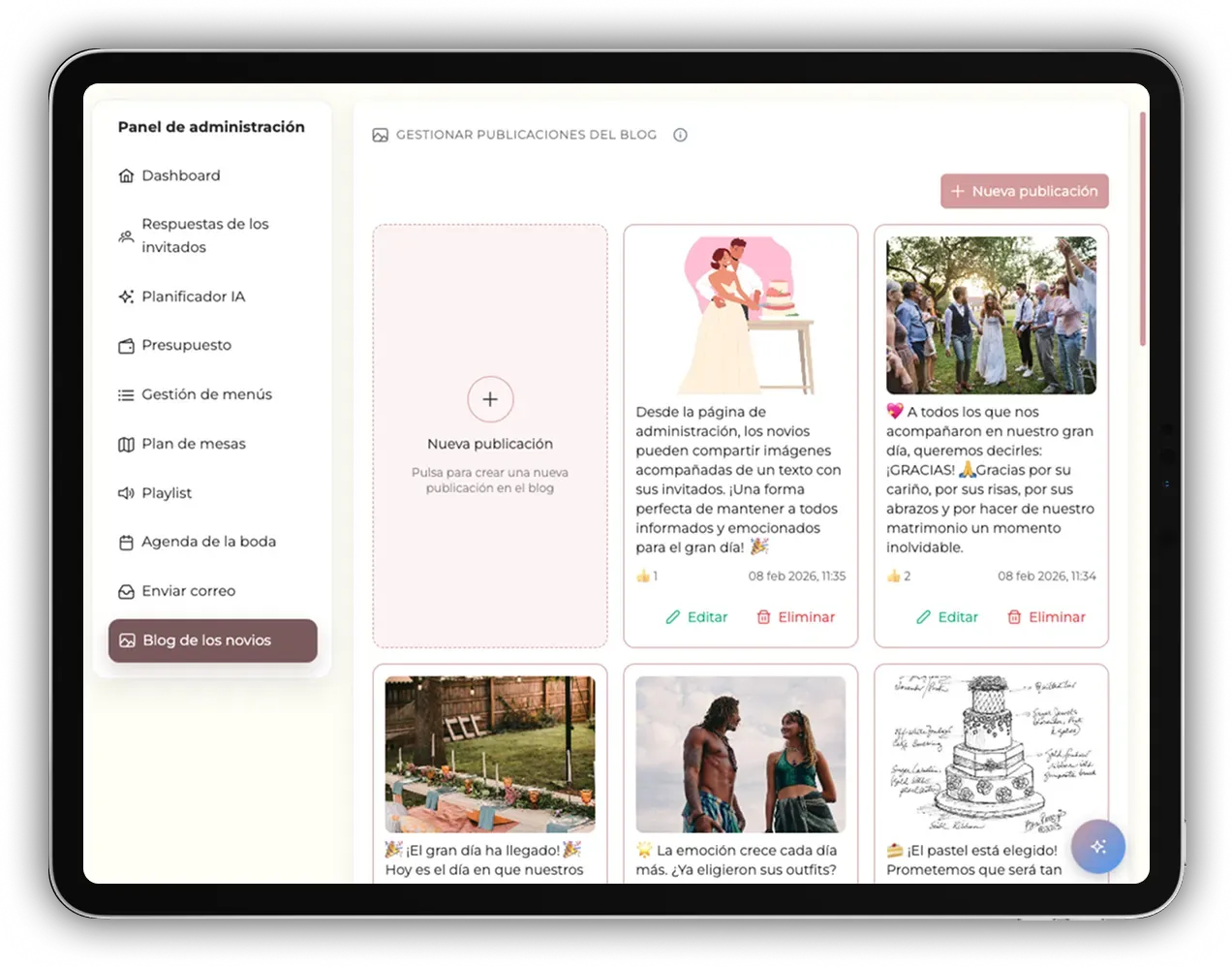 Blog administration