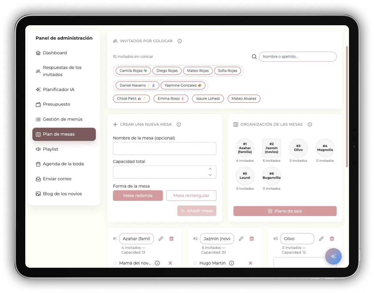 Seating plan editor