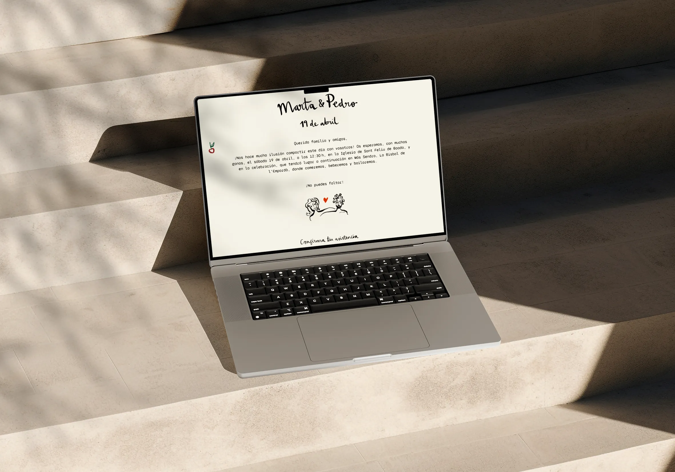 Boda Marta and Pedro multi-device mockup