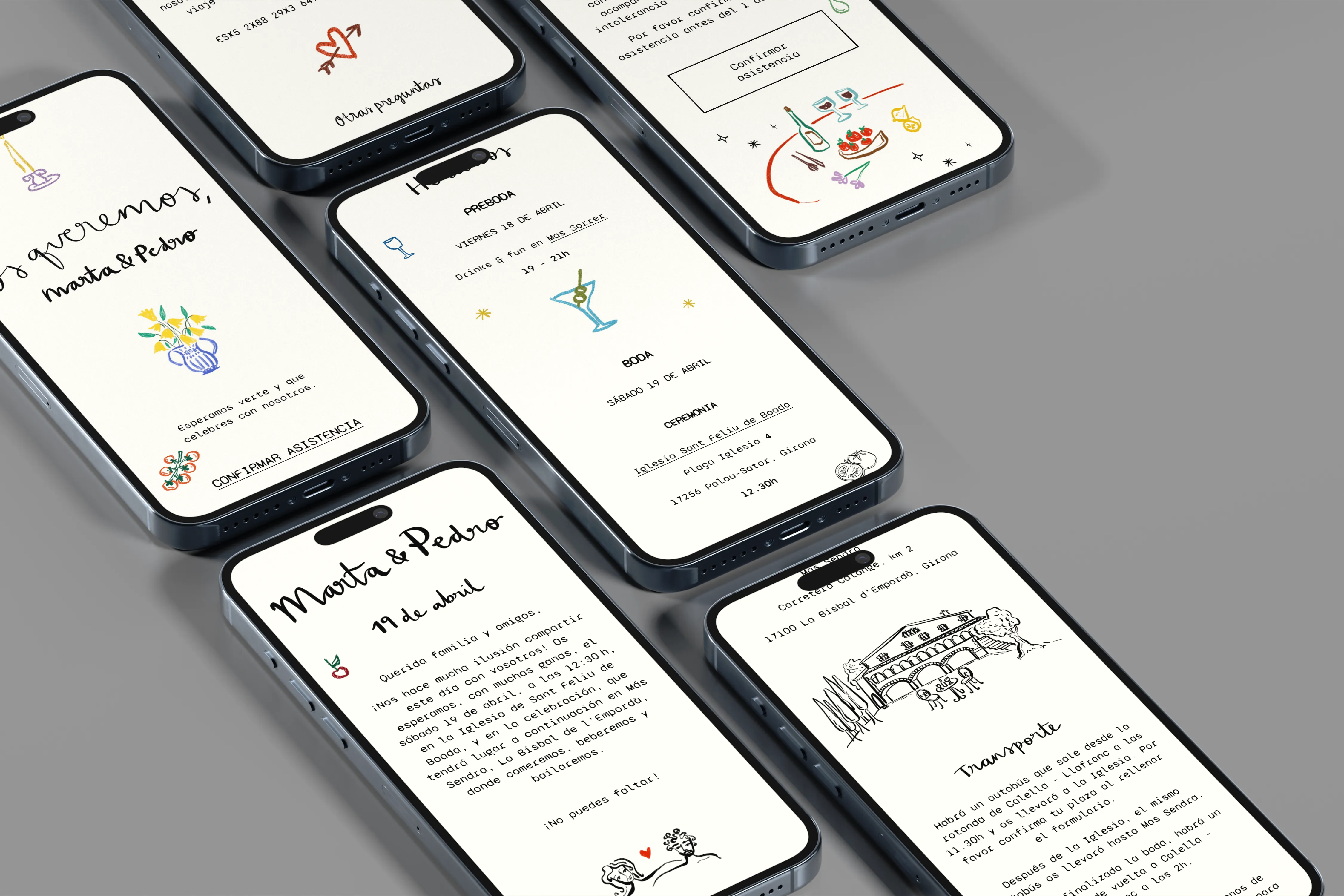 Boda Marta and Pedro mobile mockup