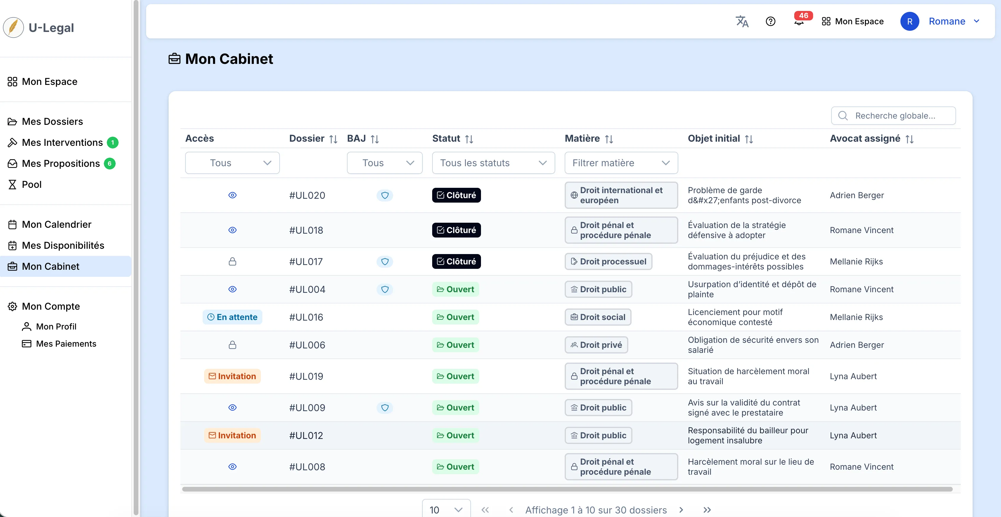Client-Lawyer Platform screen 04