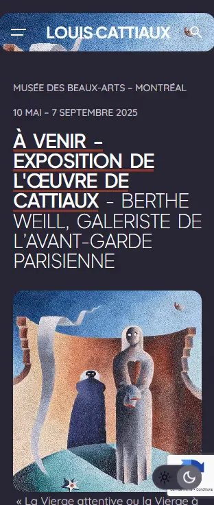 Louis Cattiaux mobile homepage