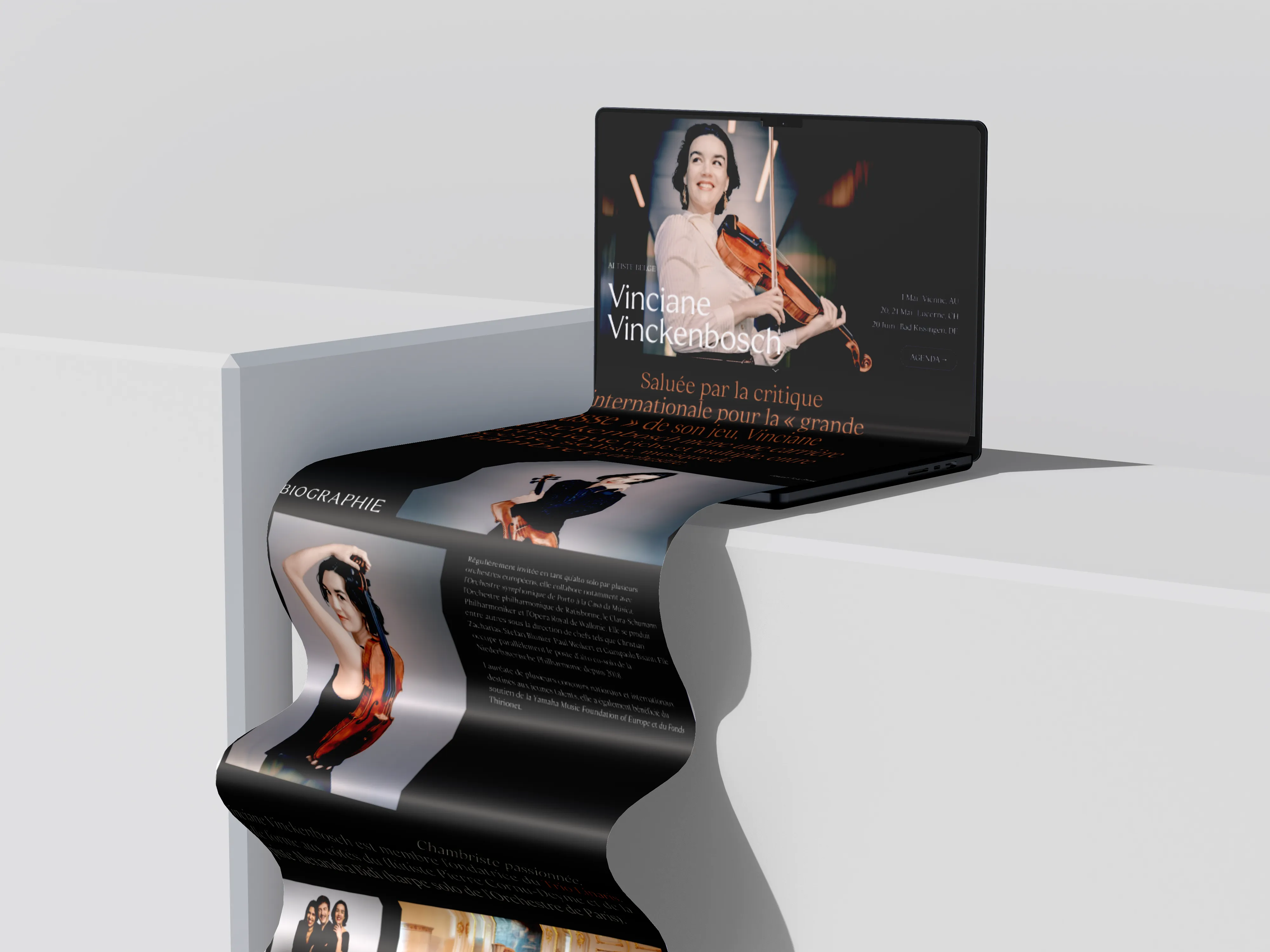 Vinciane Vinckenbosch website MacBook scrolling mockup