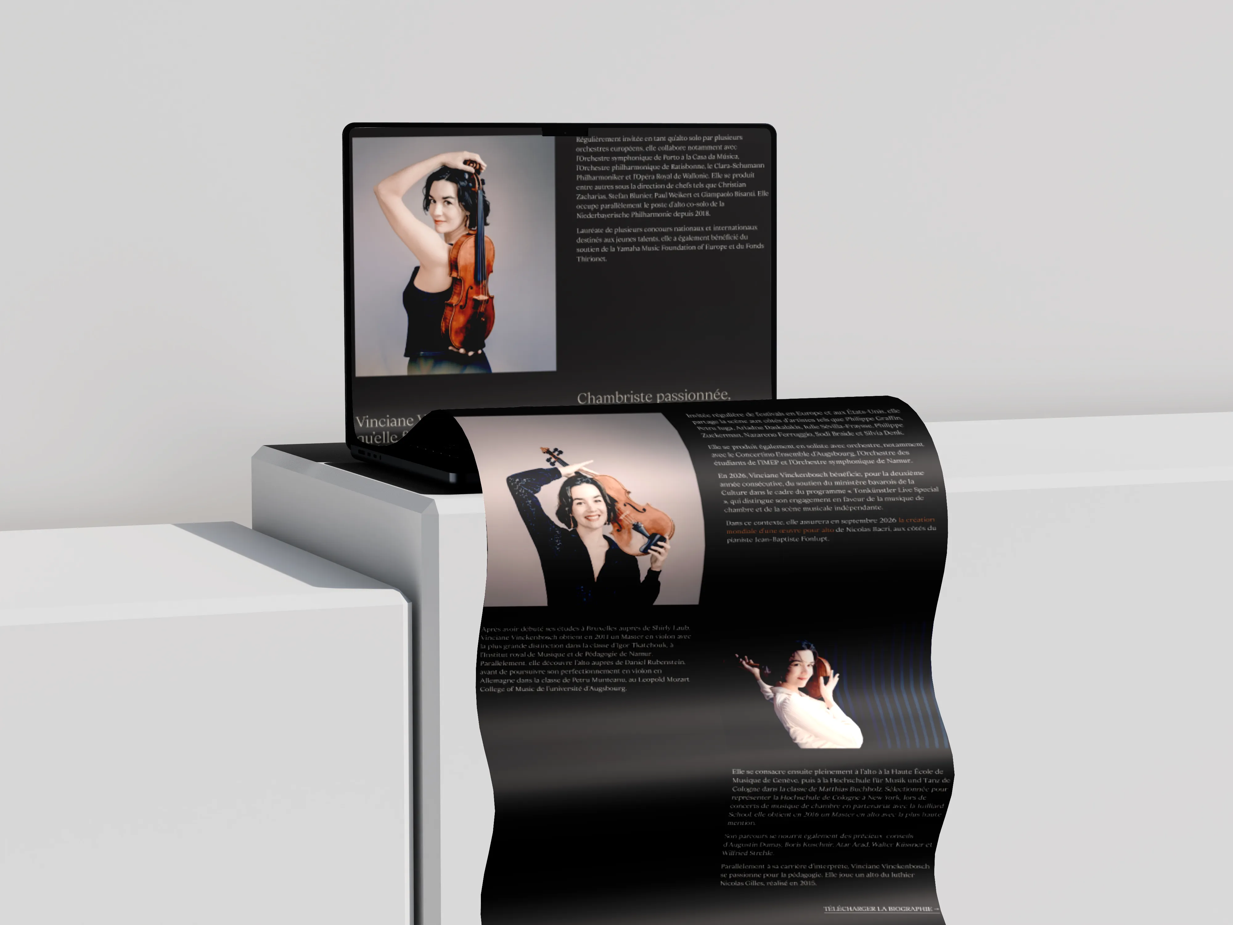 Vinciane Vinckenbosch website alternate MacBook mockup