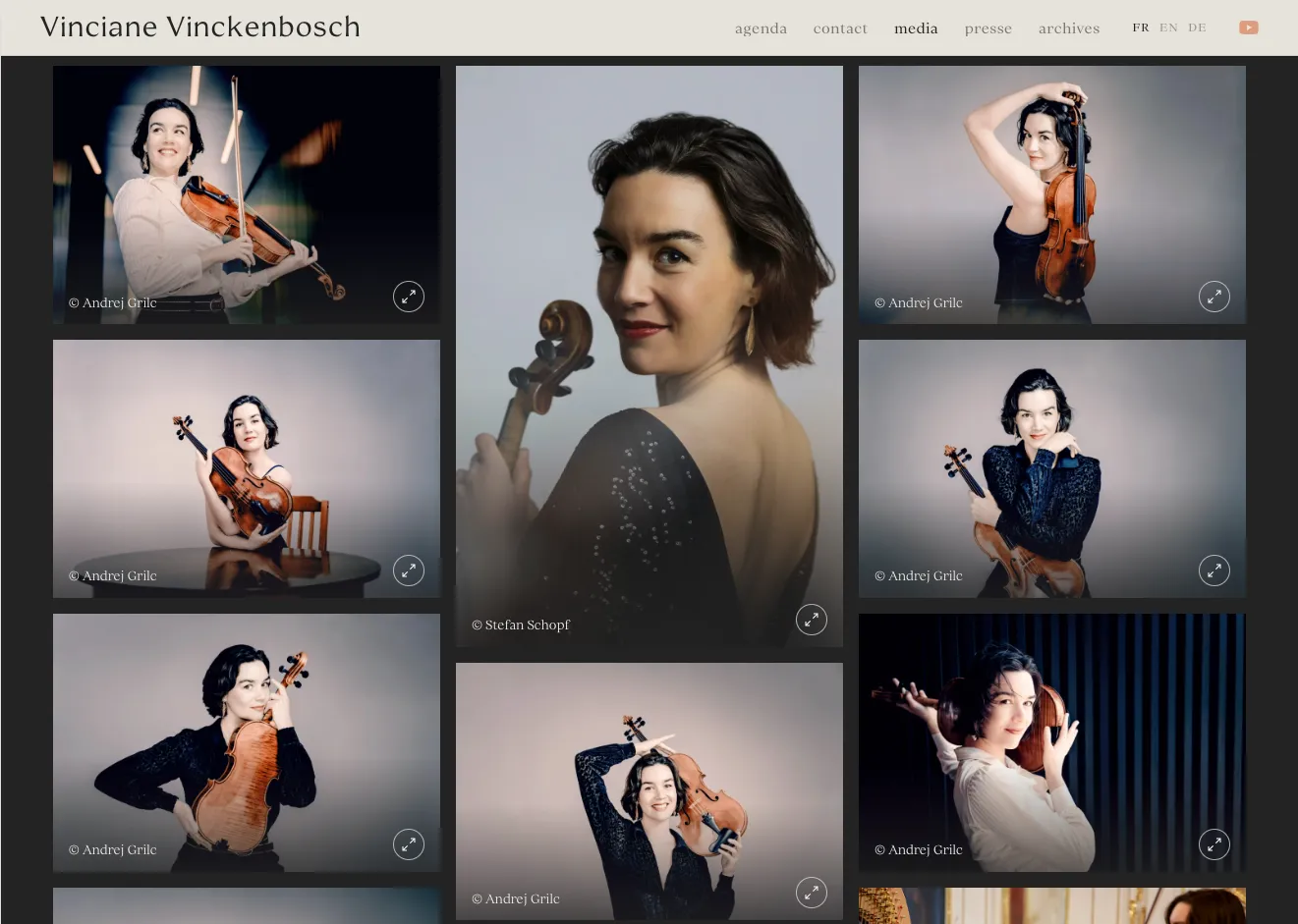 Vinciane Vinckenbosch media management screen