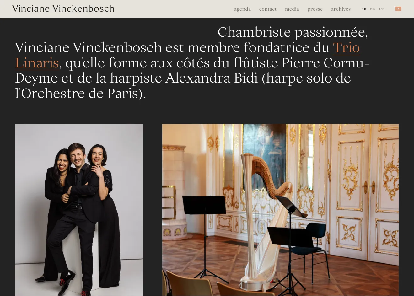 Vinciane Vinckenbosch responsive website screen