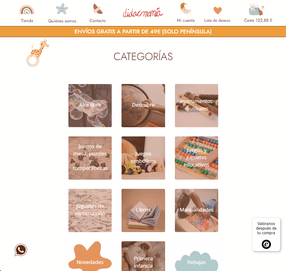 Isaure Lohest web developement project 4 - desktop vue of the shop