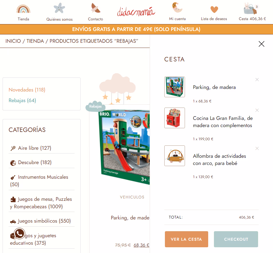 Isaure Lohest web developement project 4 - desktop vue of the shop