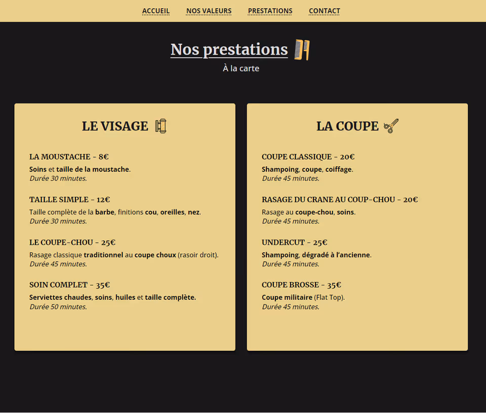 Isaure Lohest web developement project 1 - desktop vue