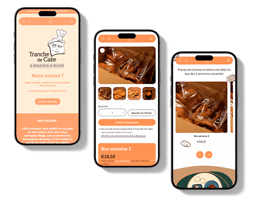 Tranche de CaKe project - desktop vue 1