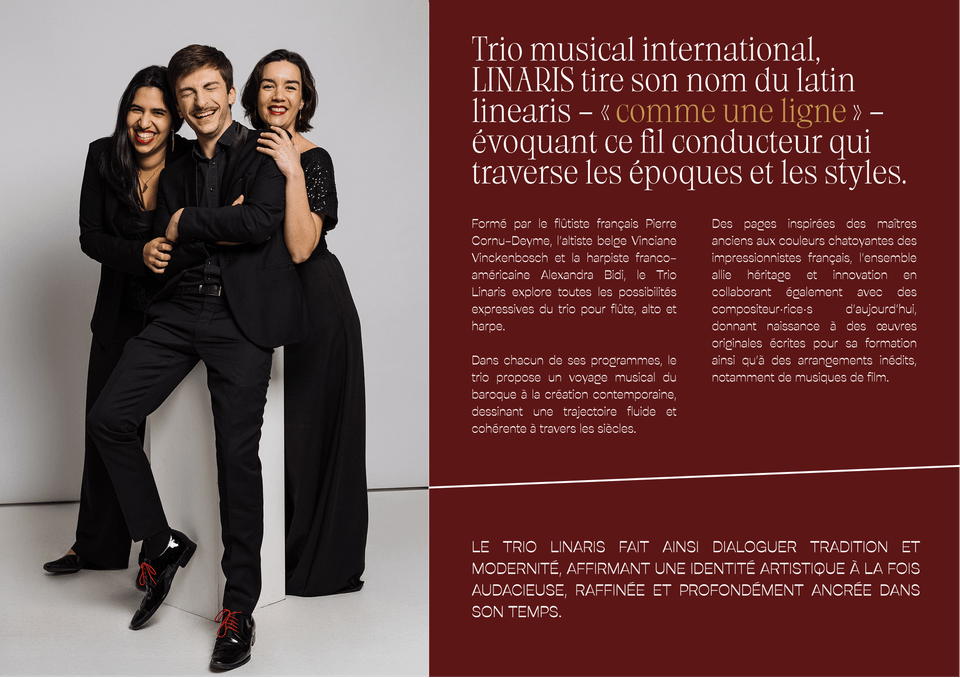 Trio Linaris poster-style ensemble composition
