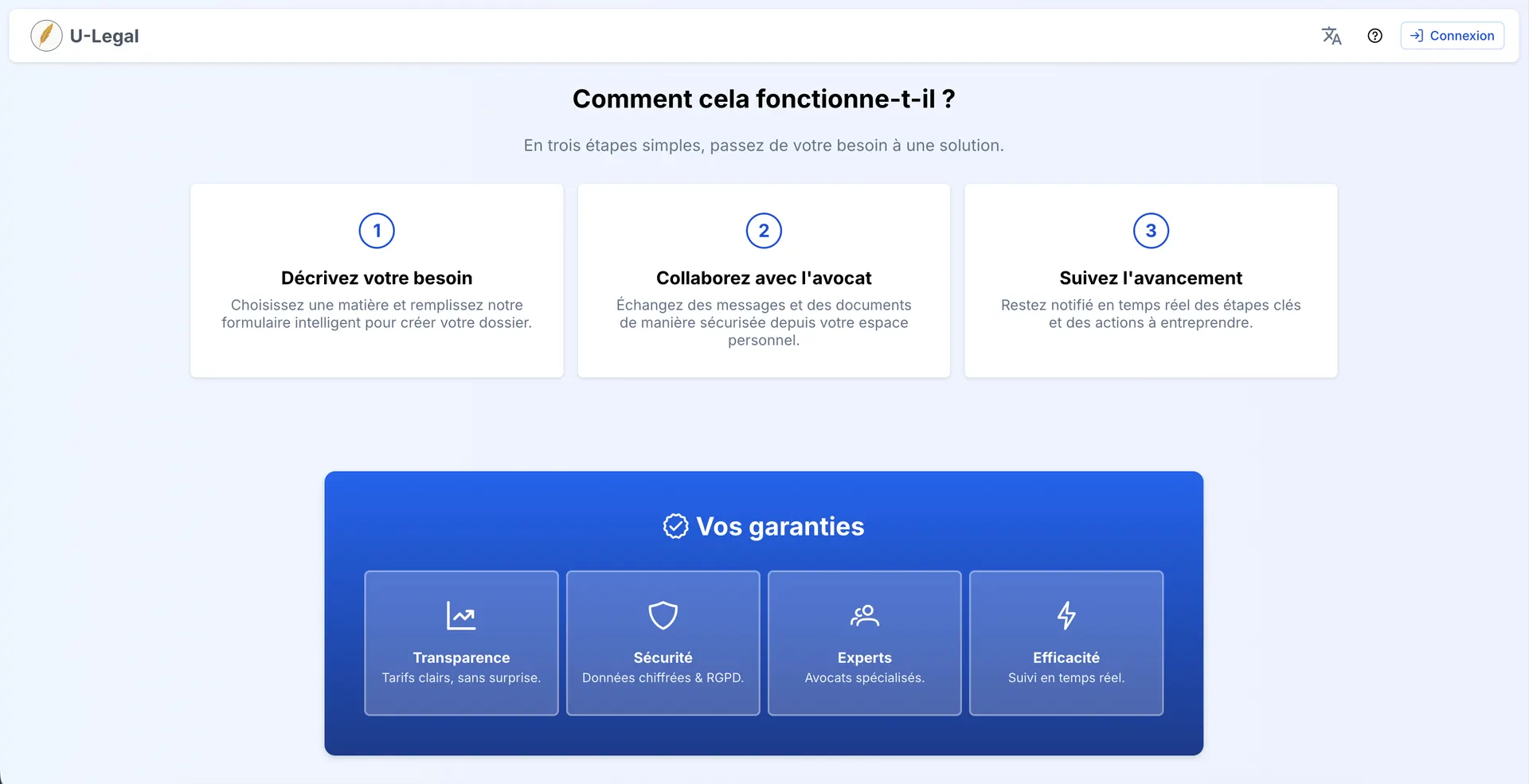 Client-Lawyer Platform screen 01