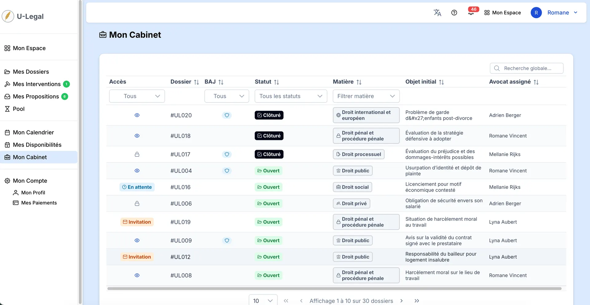 Client-Lawyer Platform screen 04