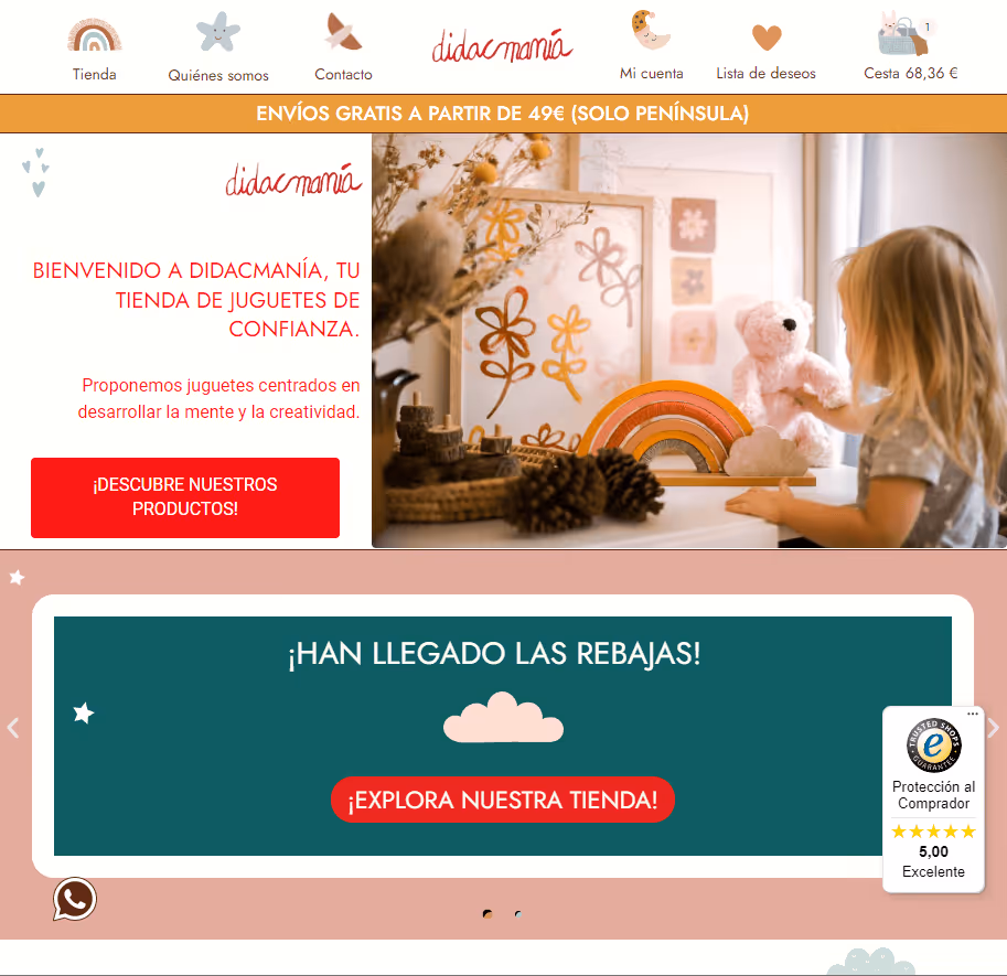 Isaure Lohest web developement project 4 - desktop vue of the shop