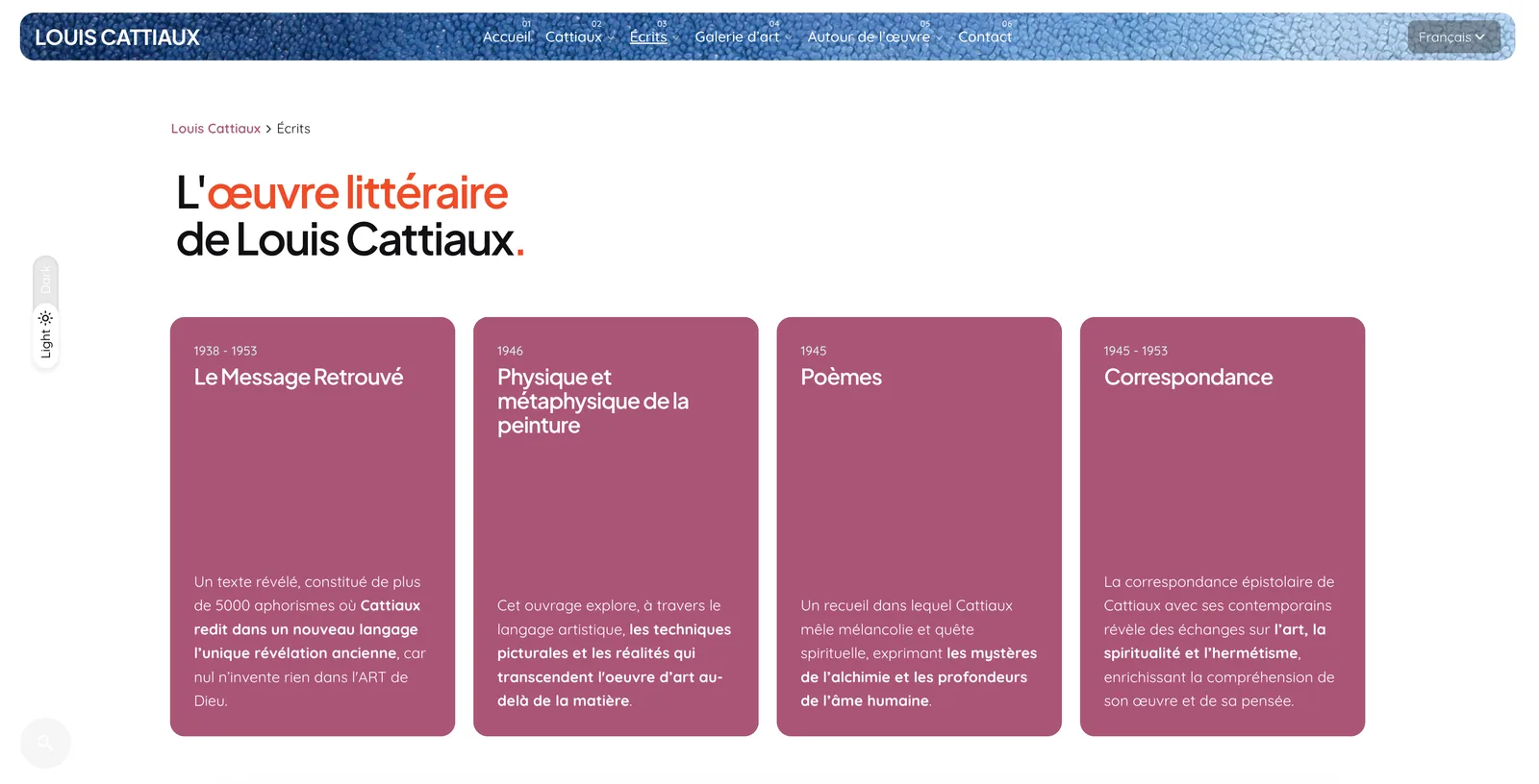Louis Cattiaux — l’œuvre littéraire